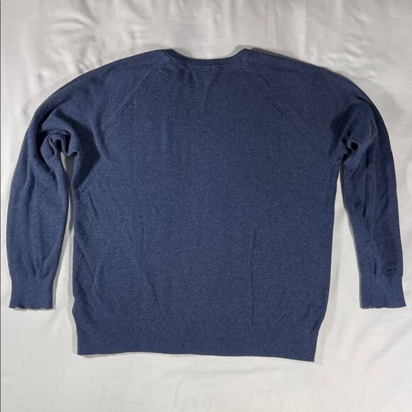 J. Crew mens slate blue lightweight cotton crewneck long sleeve sweater - size L - Picture 3 of 8